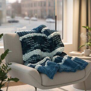 Handmade Ultra Soft Chenille Chunky Knit Throw